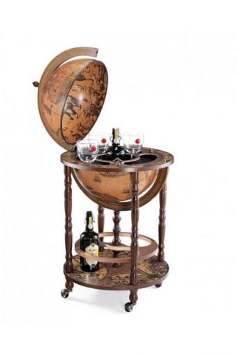 Mappamondo Bar Vintage Con Ampio Ripiano  "Calipso" - Classic