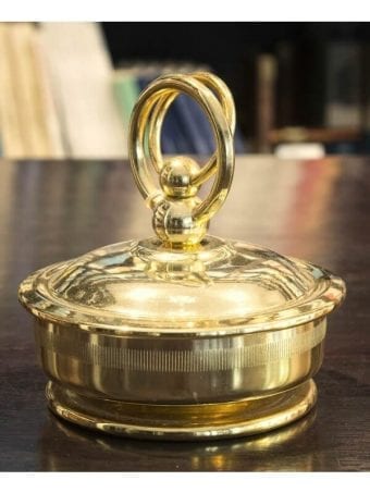 Scatola In Ottone Con Bagno Oro