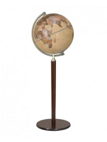 Mappamondo Da Terra “Vasco Da Gama” –  Antique Brown/Apricot Political