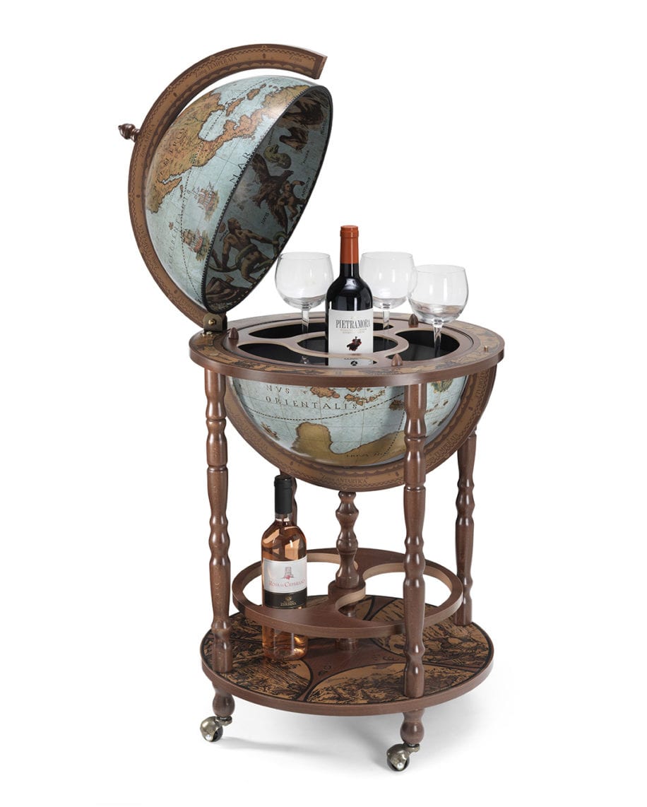 Elegante Mappamondo Bar "Minerva Blu Oceano" - immagine 3