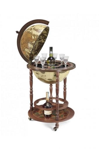 Mappamondo Bar Con Ruote E Vano Interno  "Giunone" - Safari