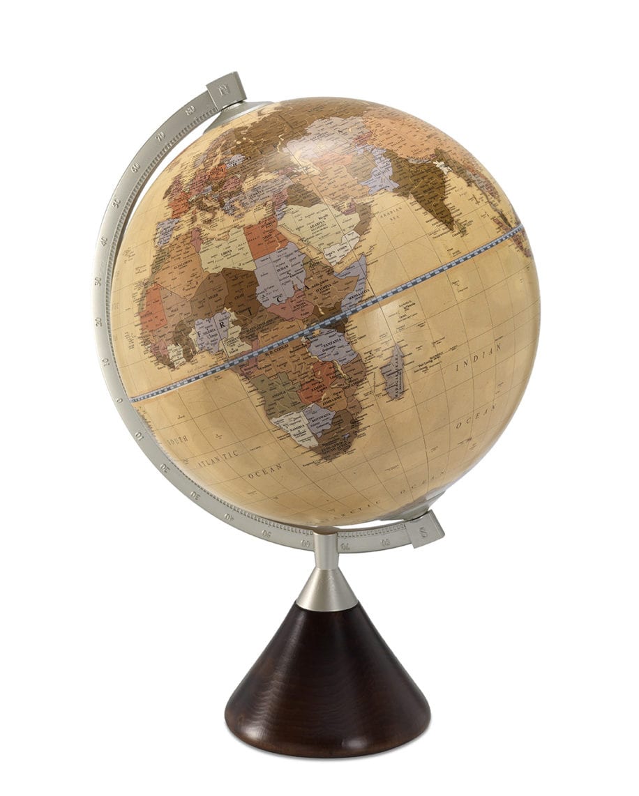 Mappamondo Didattico Con Base In Legno "Coronelli“ Apricot Political