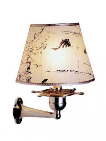 Lampada In Ottone Applique Pergamena Con
  Timone