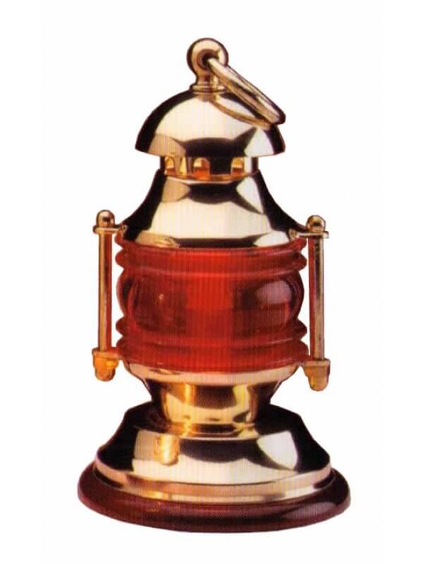 Lampada In Ottone Luce Di Via Vetro Rosso