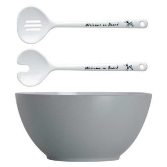 Insalatiera Melamina Con Posate,
  Collezione Welcome On Board