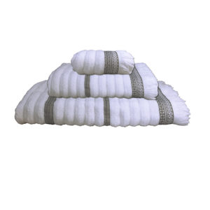 Set Asciugamani 3 Pz.Bianco Waves,
  Collezione Santorini