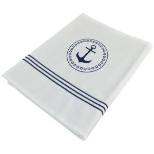 Lenzuolo &Amp; Federa Da Cuscino –
  Individuale Bianco (Con Ricamo), Collezione Santorini