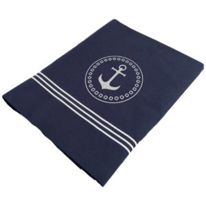 Lenzuolo &Amp; Federa Da Cuscino –
  Individuale Blu (Con Ricamo), Collezione Santorini