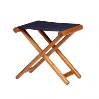 Sgabello Pieghevole In Teak - Blu Navy