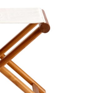 Sgabello Pieghevole In Teak - Blu Navy - immagine 3