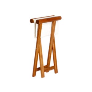 Sgabello Pieghevole In Teak - Blu Navy - immagine 2