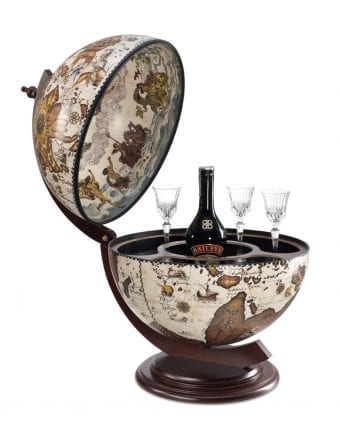 Mappamondo Bar Da Tavolo “Sfera 42” –  Ivory