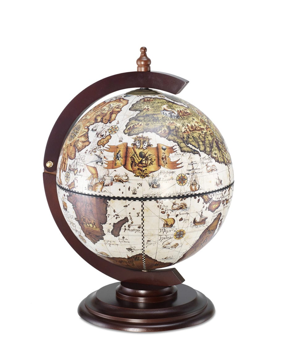 Piccolo Mappamondo Bar Da Tavolo "Sfera 33" - Ivory - immagine 2