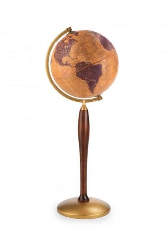 Mappamondo Da Terra Gea Con Piedistallo
  In Legno E Base In Metallo "Pisces"