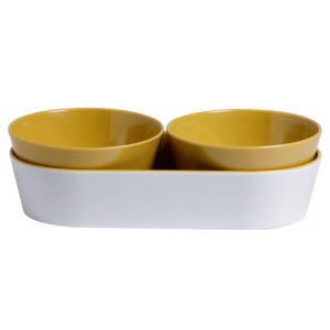SET APERITIVO MELAMINA SUMMER – MUSTARD, 3 PCS.
