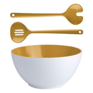 INSALATIERA MELAMINA CON MESTOLI SUMMER – MUSTARD