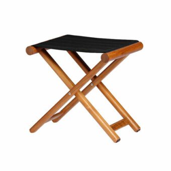 SGABELLO IN TEAK, PIEGHEVOLE- NERO