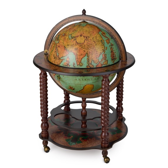 Mappamondo Bar Stile Vintage Con Spazioso Vano Interno "Bacco Laguna" - immagine 2
