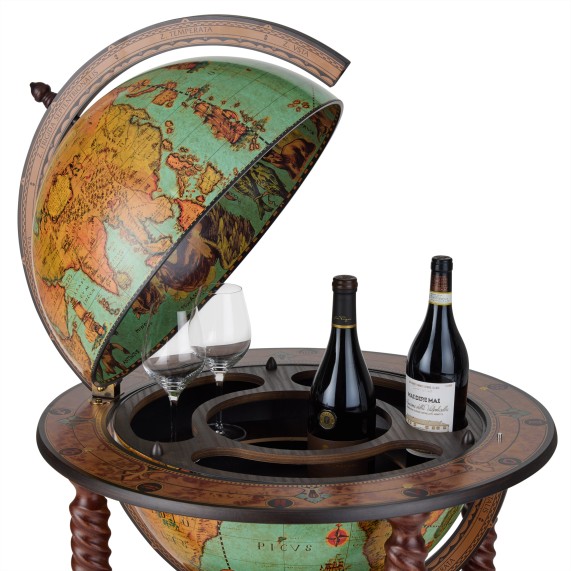 Mappamondo Bar Stile Vintage Con Spazioso Vano Interno "Bacco Laguna" - immagine 4