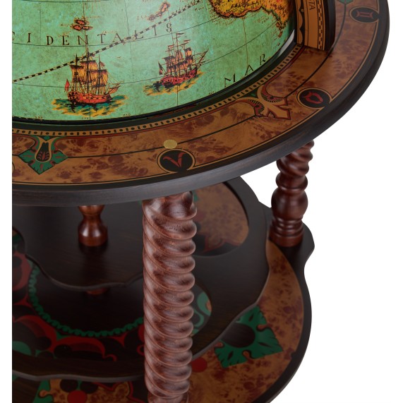 Mappamondo Bar Stile Vintage Con Spazioso Vano Interno "Bacco Laguna" - immagine 5